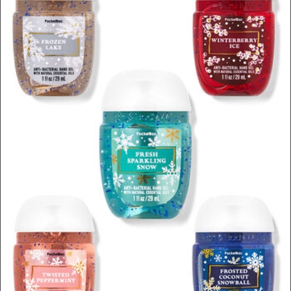 NWT BATH & Body Works SNOWY ADVENTURES PocketBac Hand Sanitizers, 5-Pack - Picture 2 of 2